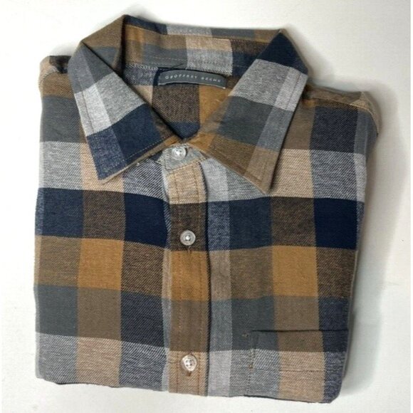 Geoffrey Beene Button-Up Check Flannel - Neutral Colors - Men's Small - NWT - Picture 11 of 11